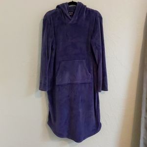 Women's Hooded Sleepwear Lounger Purple 32° Heat S/M Soft Velour Stretch